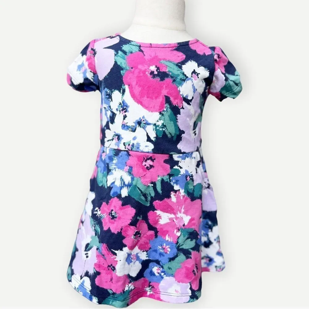 Gymboree Baby Girl Toddler Kids Short Sleeve Floral Print Dress. 18-24 Months.